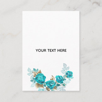 Create Your Own Blue Rose Elegant Calling Card
