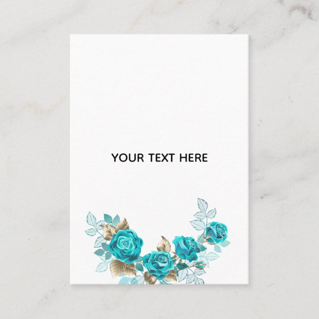 Create Your Own Blue Rose Elegant Calling Card (Front)
