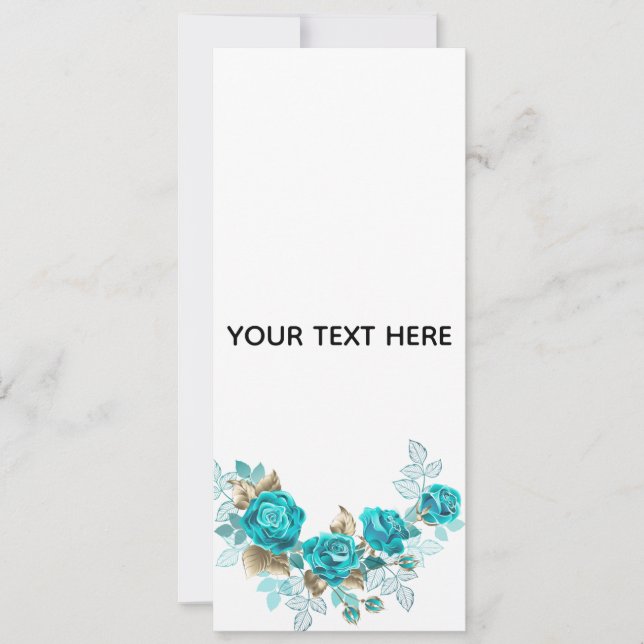 Create Your Own Blue Rose Elegant Invitation (Front)