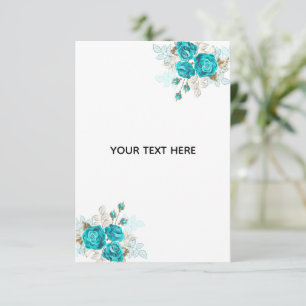 Create Your Own Blue Rose Elegant RSVP Card