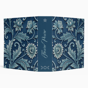 Create Your Own Blue Teal Embossed Vintage Flora Binder