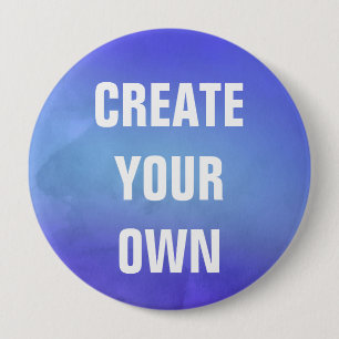 Create Your Own Blue Watercolor Painting 4 Inch Round Button
