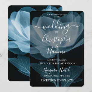 Create Your Own Blue X-Ray Flower Wedding Invitation