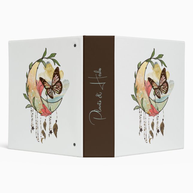 Create Your Own Boho Butterfly Moon Dreamcatcher Binder (Background)