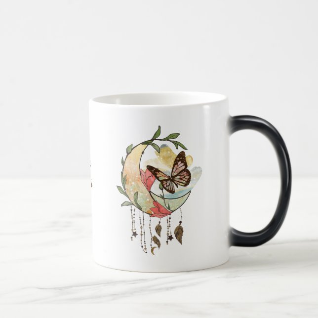 Create Your Own Boho Butterfly Moon Dreamcatcher Magic Mug (Right)