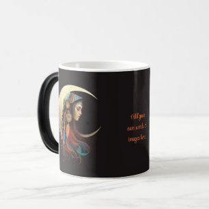 Create Your Own Boho Crescent Moon & Feathers Magic Mug