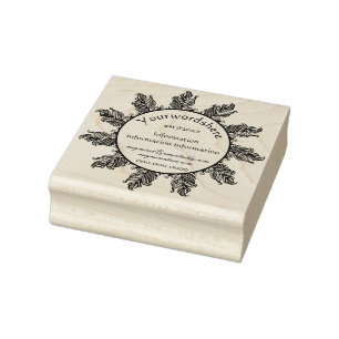 Create Your Own Boho Feathers Logo Rubber Stamp