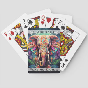 Create Your Own Boho Jungle Elephant Playing Cards