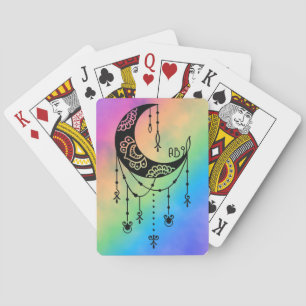 Create Your Own Boho Magical Moon Silhouette Playing Cards