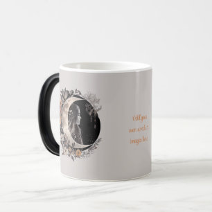 Create Your Own Boho Peach & Gray Floral Moon Magic Mug