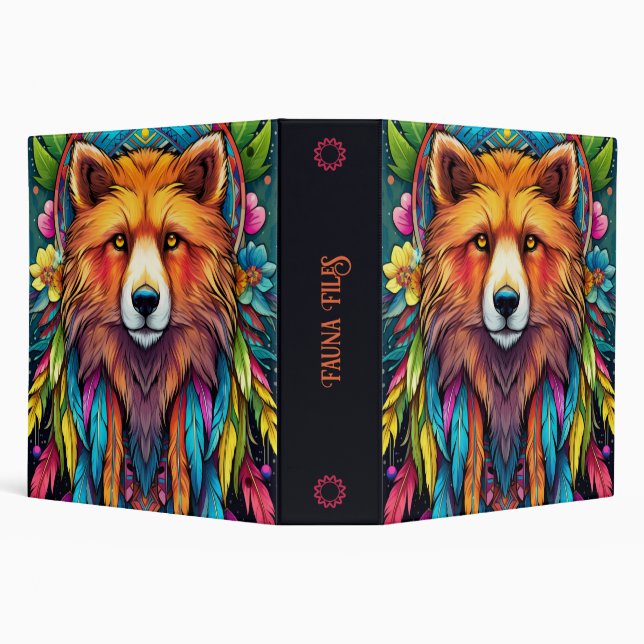 Create Your Own Boho Red Fox Totem Animal Binder (Background)
