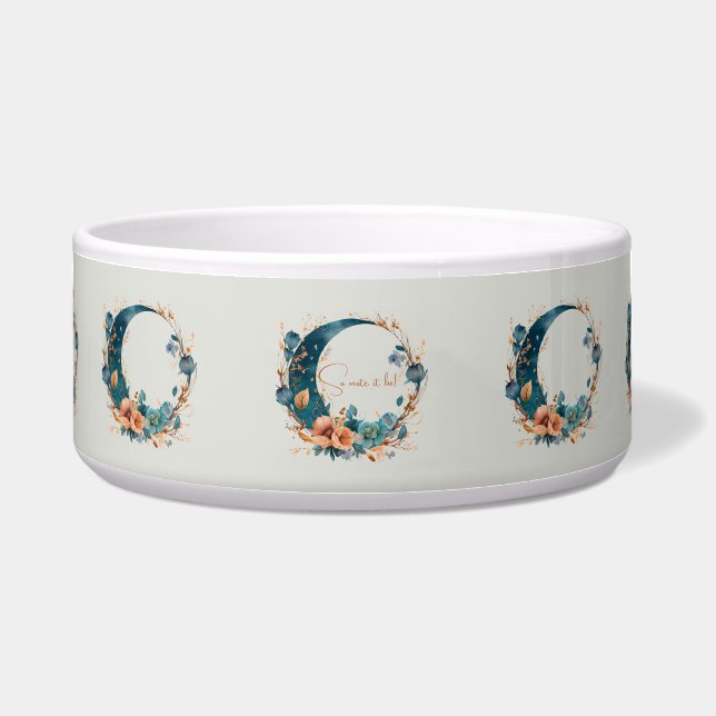 Create Your Own Boho Teal & Peach Floral Moon (Front)