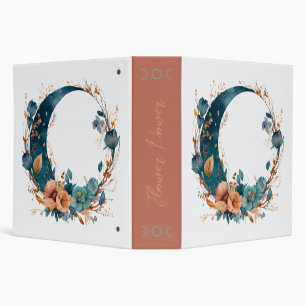 Create Your Own Boho Teal & Peach Floral Moon Binder