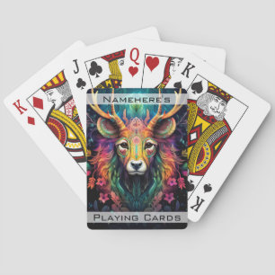 Create Your Own Boho Tribal Stag Totem Animal Playing Cards