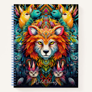 Create Your Own Boho Tribal Wolf Notebook