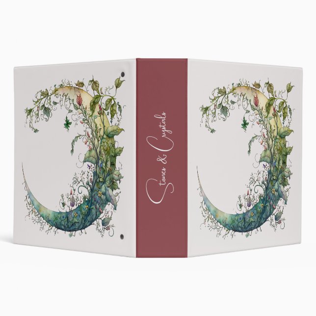 Create Your Own Boho Wildflower Ivy Moon Binder (Background)