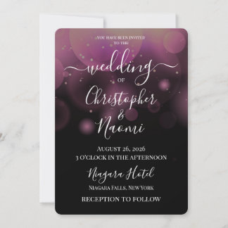 Create Your Own Bokeh Bubbles on Black Invitation