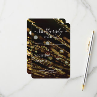 Create Your Own - Bokeh Frosted Branches RSVP Card