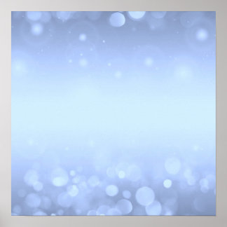 Create Your Own! Bokeh Lights Background - Blue Poster