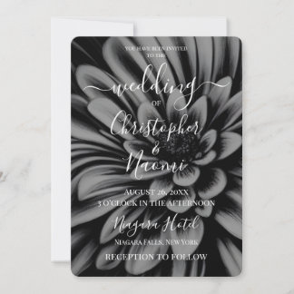 Create Your Own Bold B&W Retro Flower Invitation