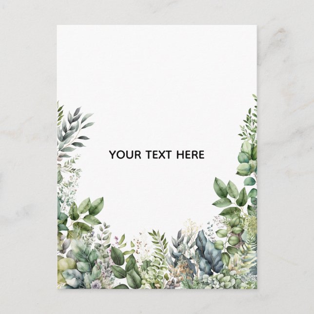 Create Your Own Botanical Design Announcement Postcard (Front)