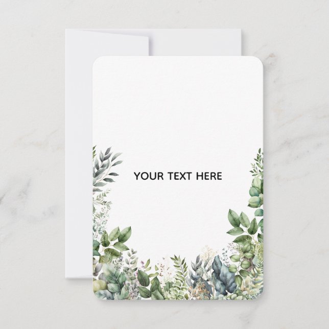 Create Your Own Botanical Design Thank You Card (Front)