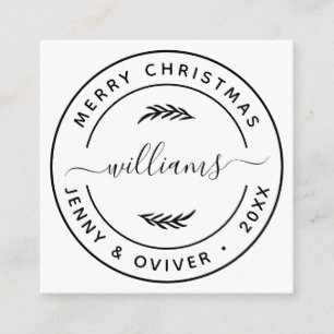 Create Your Own Botanical Leaves Round Favour Tag Enclosure Card