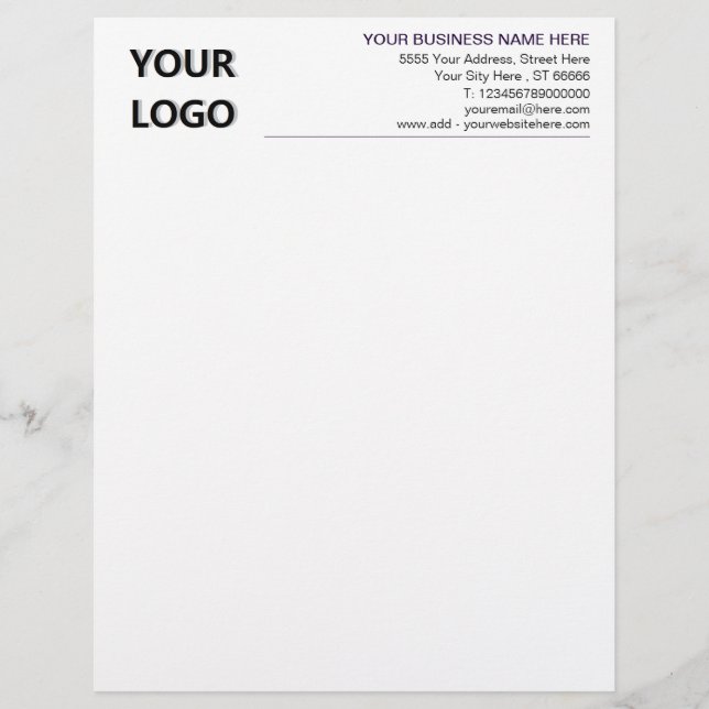 Create Your Own Branded Company Letterhead Example (Front)