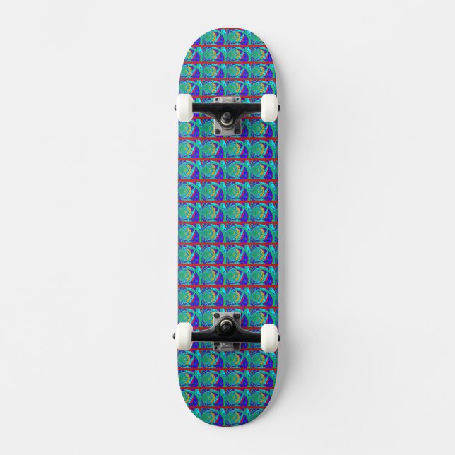Create Your Own Brazilian shades of colorful blue Skateboard (Front)