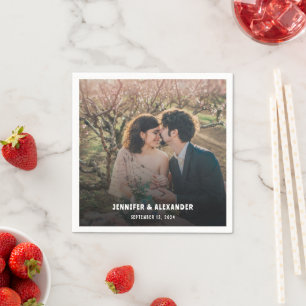 Create your own bride and groom photo wedding napkin
