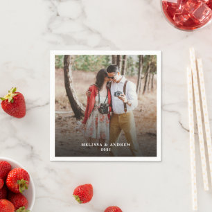 Create your own bride and groom photo wedding napkin