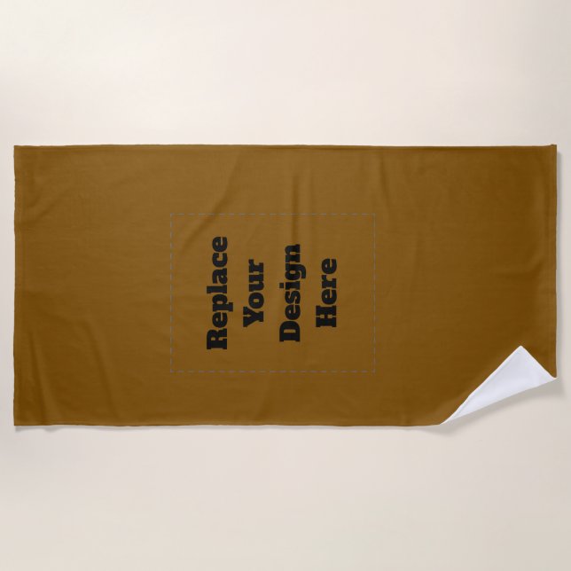 Create Your Own Brown Beach Towel (Front)
