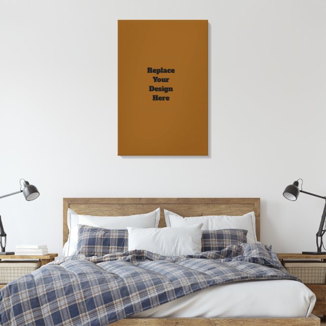 Create Your Own Brown Canvas Print (Insitu(Bedroom))