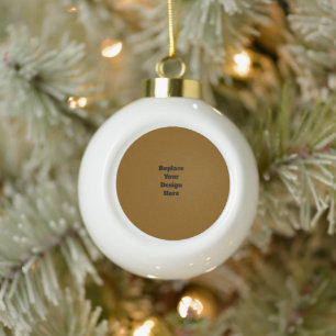 Create Your Own Brown Ceramic Ball Christmas Ornament