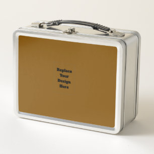 Create Your Own Brown Metal Lunch Box
