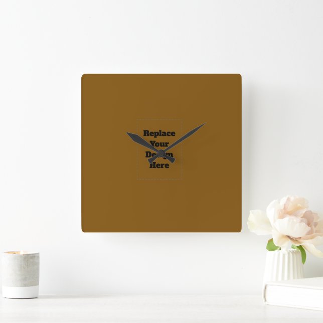 Create Your Own Brown Square Wall Clock (Home)