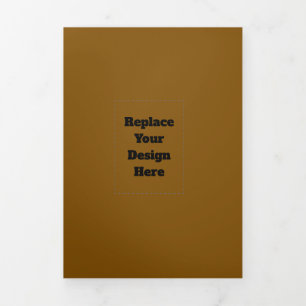 Create Your Own Brown Tri-Fold Holiday Card