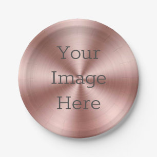 Create Your Own Brushed Radial Rose Gold Metallic Paper Plate
