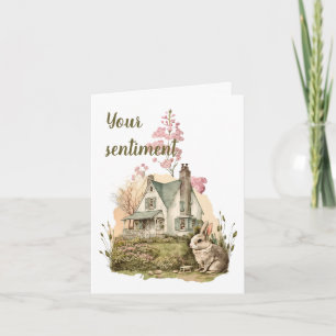 Create Your Own Bunny House & Wildflowers Card