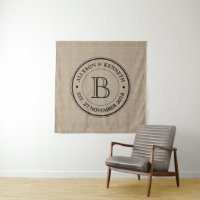 Create Your Own Burlap Logo Anniversary Monogram