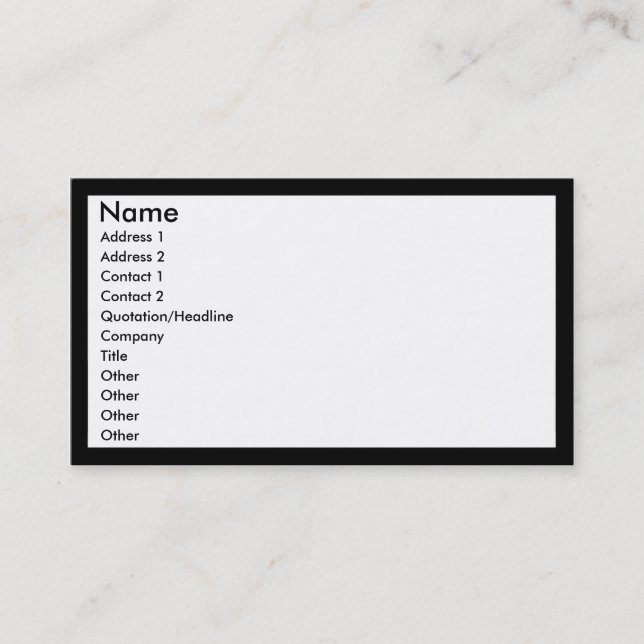 Create Your Own Business Card (Front)