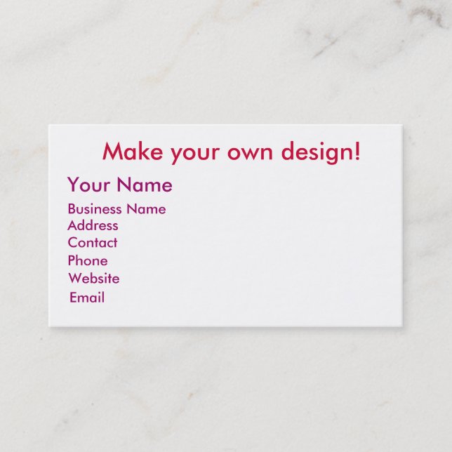 Create your own Business Card! Business Card (Front)