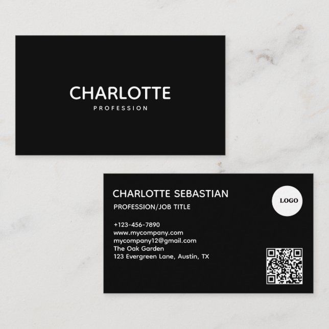 Create your own Business Card | QR code (Front/Back)