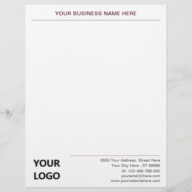 Create Your Own Business Letterhead Template (Front)