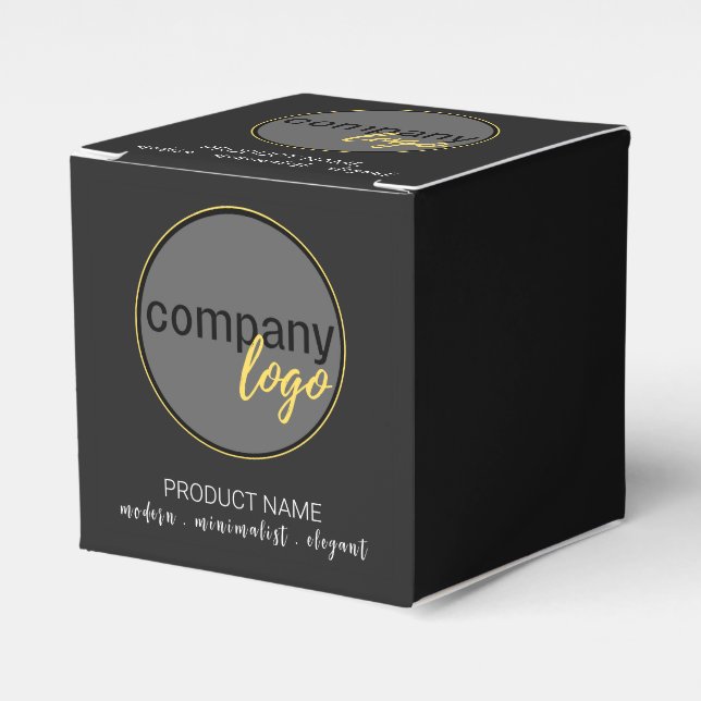 CREATE YOUR OWN BUSINESS LOGO MODERN BLACK FAVOR BOX (Front Side)
