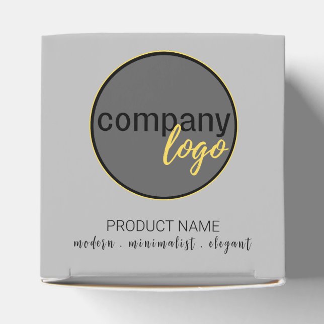 CREATE YOUR OWN BUSINESS LOGO MODERN GRAY FAVOR BOX (Top)