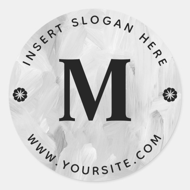 Create Your Own Business Monogram Round Classic Round Sticker (Front)