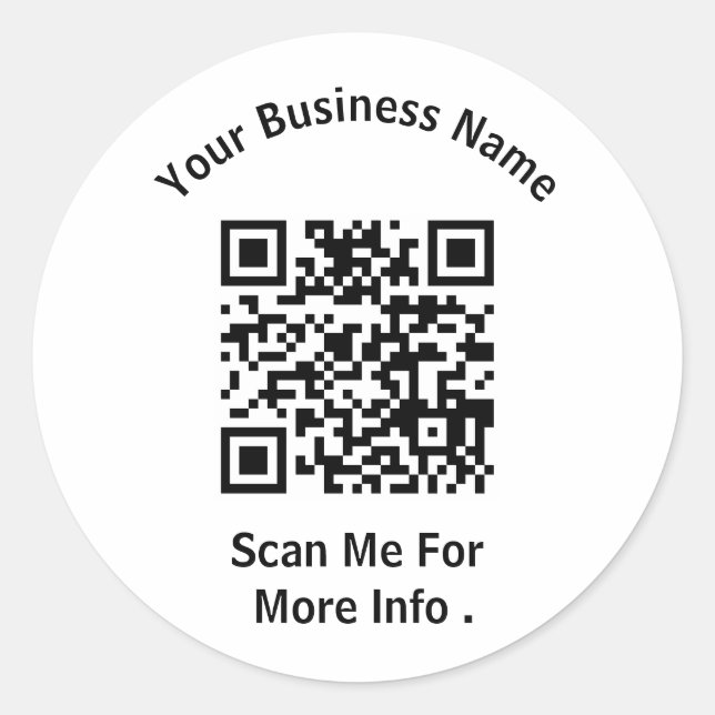 Create Your Own business QR Code Classic Round Sticker (Front)
