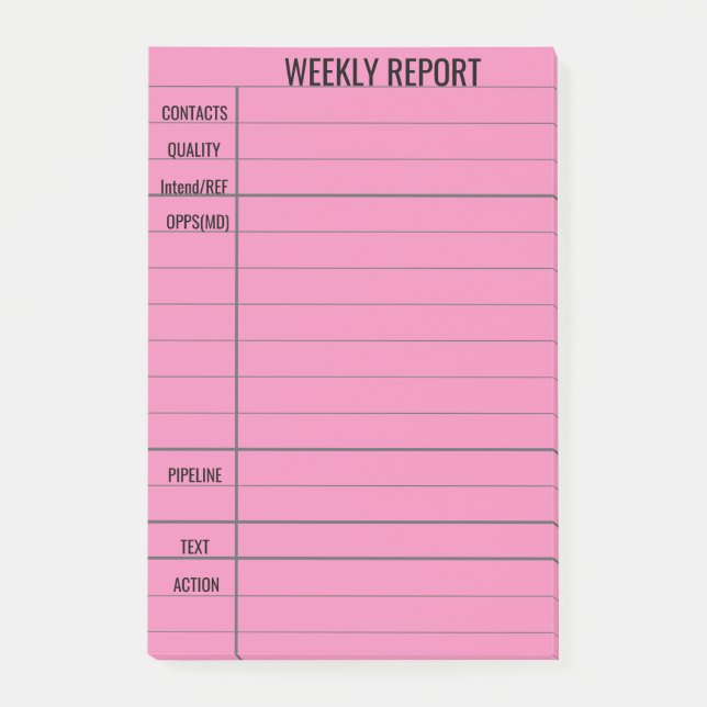 Create Your Own Business Weekly Report  Post-it Notes (Front)