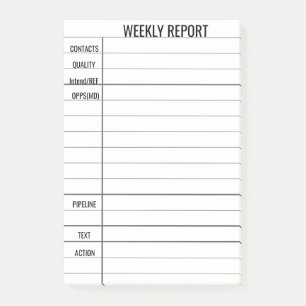 Create Your Own Business Weekly Report Post-it Notes